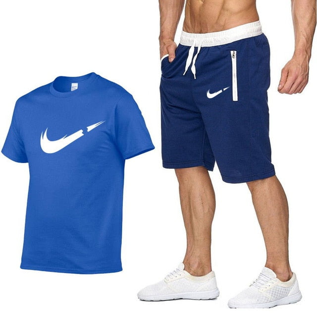 2019 new T Shirt+Shorts Sets Men Letter Printed Summer Suits Casual Tshirt Men Tracksuits Brand Clothing Tops Tees Set Male