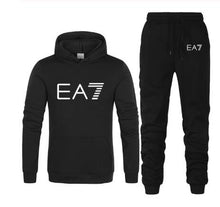 Load image into Gallery viewer, New 2019 Brand Tracksuit Fashion EA7 Men Sportswear Two Piece Sets All Cotton Fleece Thick hoodie+Pants Sporting Suit Male
