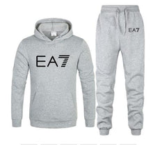 Load image into Gallery viewer, New 2019 Brand Tracksuit Fashion EA7 Men Sportswear Two Piece Sets All Cotton Fleece Thick hoodie+Pants Sporting Suit Male