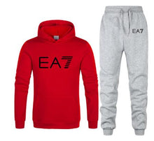 Load image into Gallery viewer, New 2019 Brand Tracksuit Fashion EA7 Men Sportswear Two Piece Sets All Cotton Fleece Thick hoodie+Pants Sporting Suit Male
