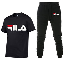 Load image into Gallery viewer, Men&#39;s Sets T Shirts+pants Two Pieces Sets Casual Tracksuit Men/Women New Fashion printing suits sportwear Gyms Fitness trousers