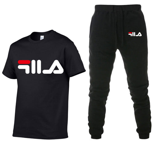 Men's Sets T Shirts+pants Two Pieces Sets Casual Tracksuit Men/Women New Fashion printing suits sportwear Gyms Fitness trousers