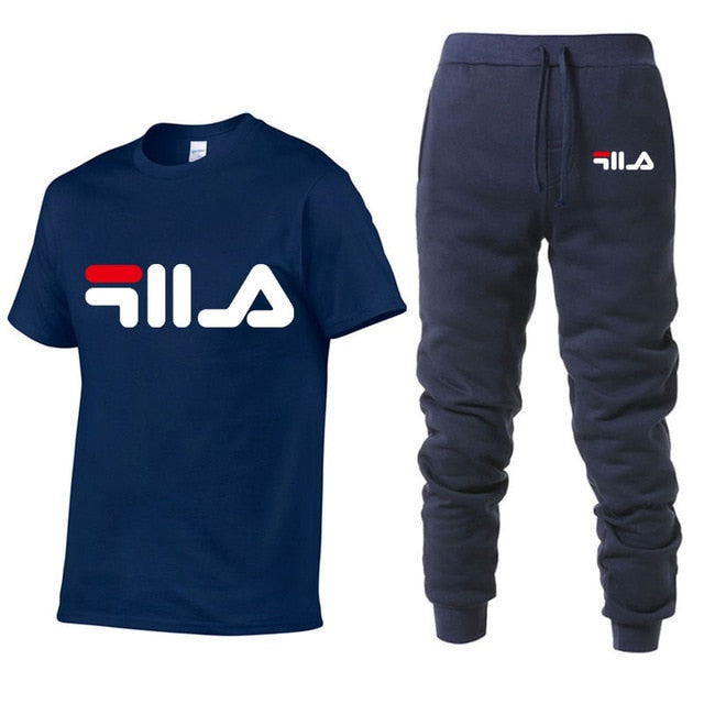 Men's Sets T Shirts+pants Two Pieces Sets Casual Tracksuit Men/Women New Fashion printing suits sportwear Gyms Fitness trousers