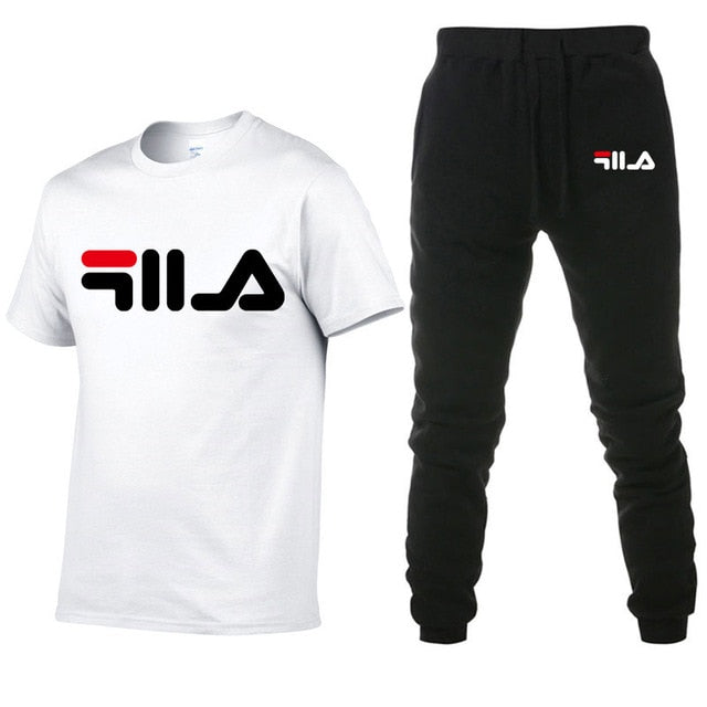 Men's Sets T Shirts+pants Two Pieces Sets Casual Tracksuit Men/Women New Fashion printing suits sportwear Gyms Fitness trousers