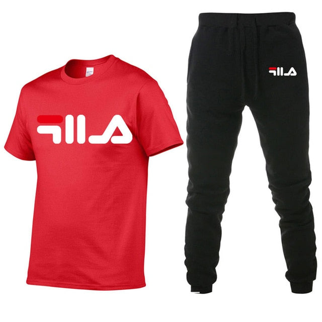 Men's Sets T Shirts+pants Two Pieces Sets Casual Tracksuit Men/Women New Fashion printing suits sportwear Gyms Fitness trousers