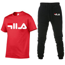 Load image into Gallery viewer, Men&#39;s Sets T Shirts+pants Two Pieces Sets Casual Tracksuit Men/Women New Fashion printing suits sportwear Gyms Fitness trousers