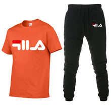 Load image into Gallery viewer, Men&#39;s Sets T Shirts+pants Two Pieces Sets Casual Tracksuit Men/Women New Fashion printing suits sportwear Gyms Fitness trousers
