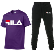 Load image into Gallery viewer, Men&#39;s Sets T Shirts+pants Two Pieces Sets Casual Tracksuit Men/Women New Fashion printing suits sportwear Gyms Fitness trousers