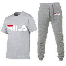 Load image into Gallery viewer, Men&#39;s Sets T Shirts+pants Two Pieces Sets Casual Tracksuit Men/Women New Fashion printing suits sportwear Gyms Fitness trousers