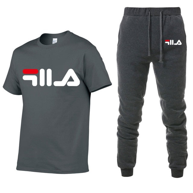 Men's Sets T Shirts+pants Two Pieces Sets Casual Tracksuit Men/Women New Fashion printing suits sportwear Gyms Fitness trousers